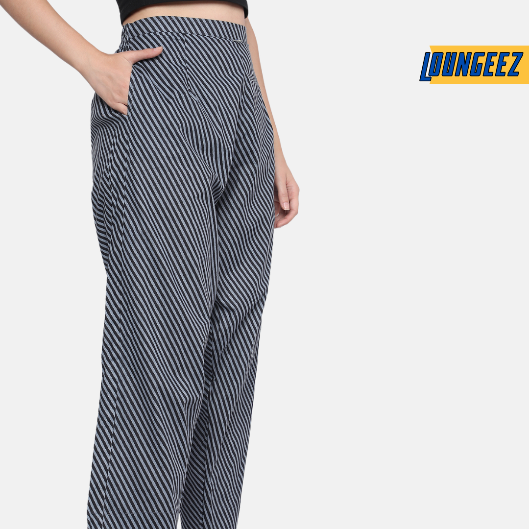 Loungeez Grey/black striped pants