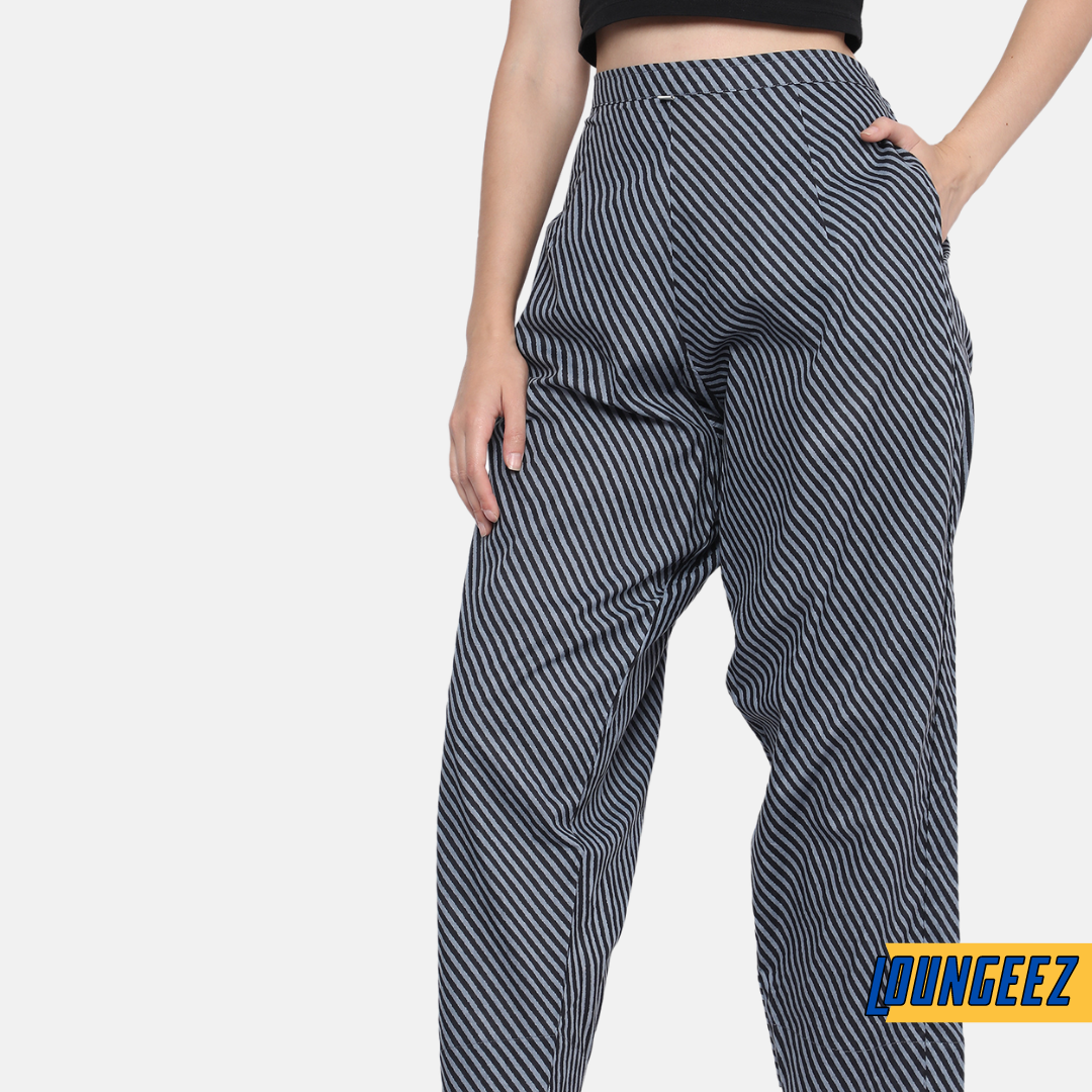 Loungeez Grey/black striped pants
