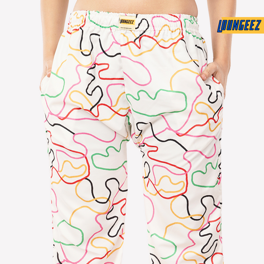 Loungeez White Abstract EverLast Pajama