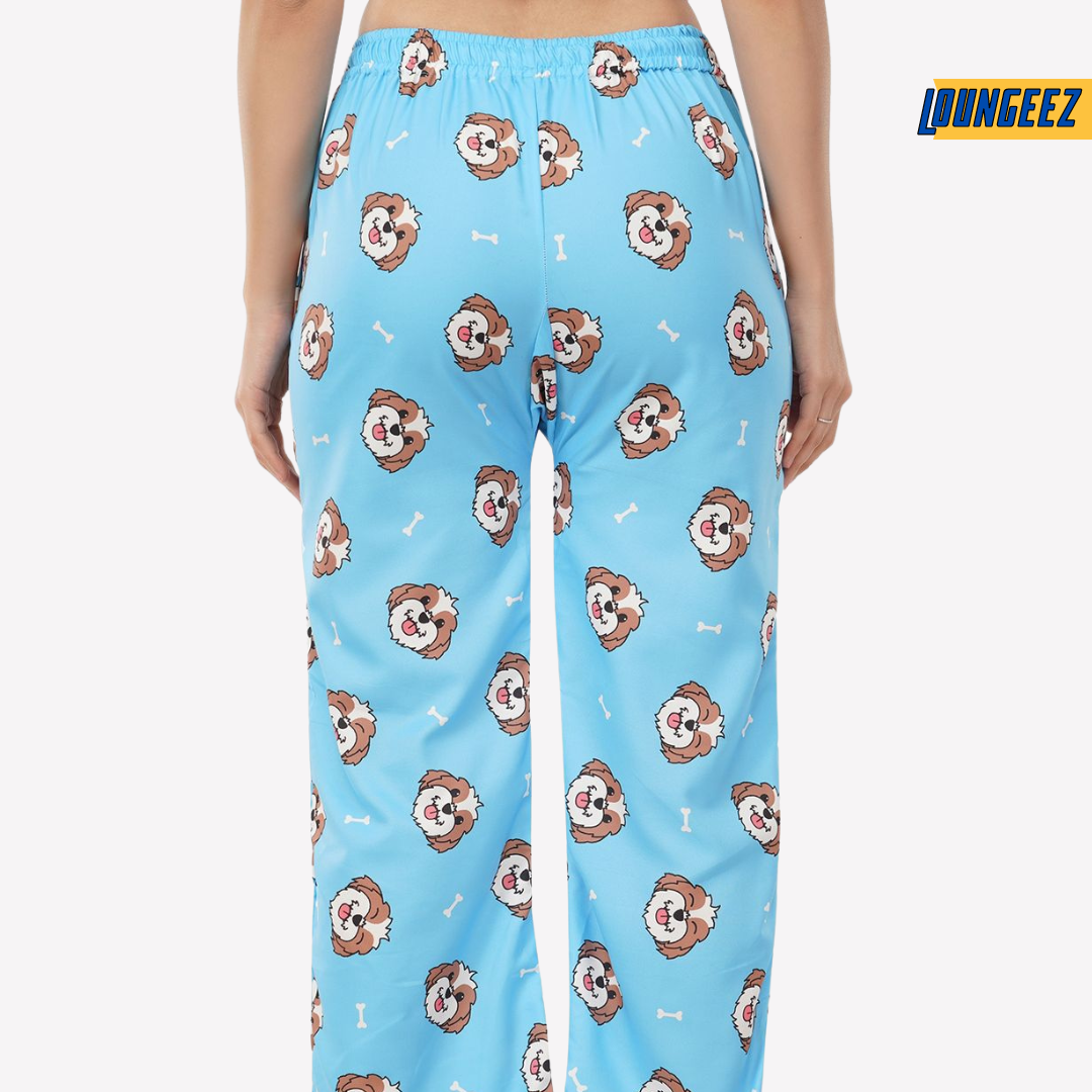 Loungeez Blue Puppy Printed Pajama