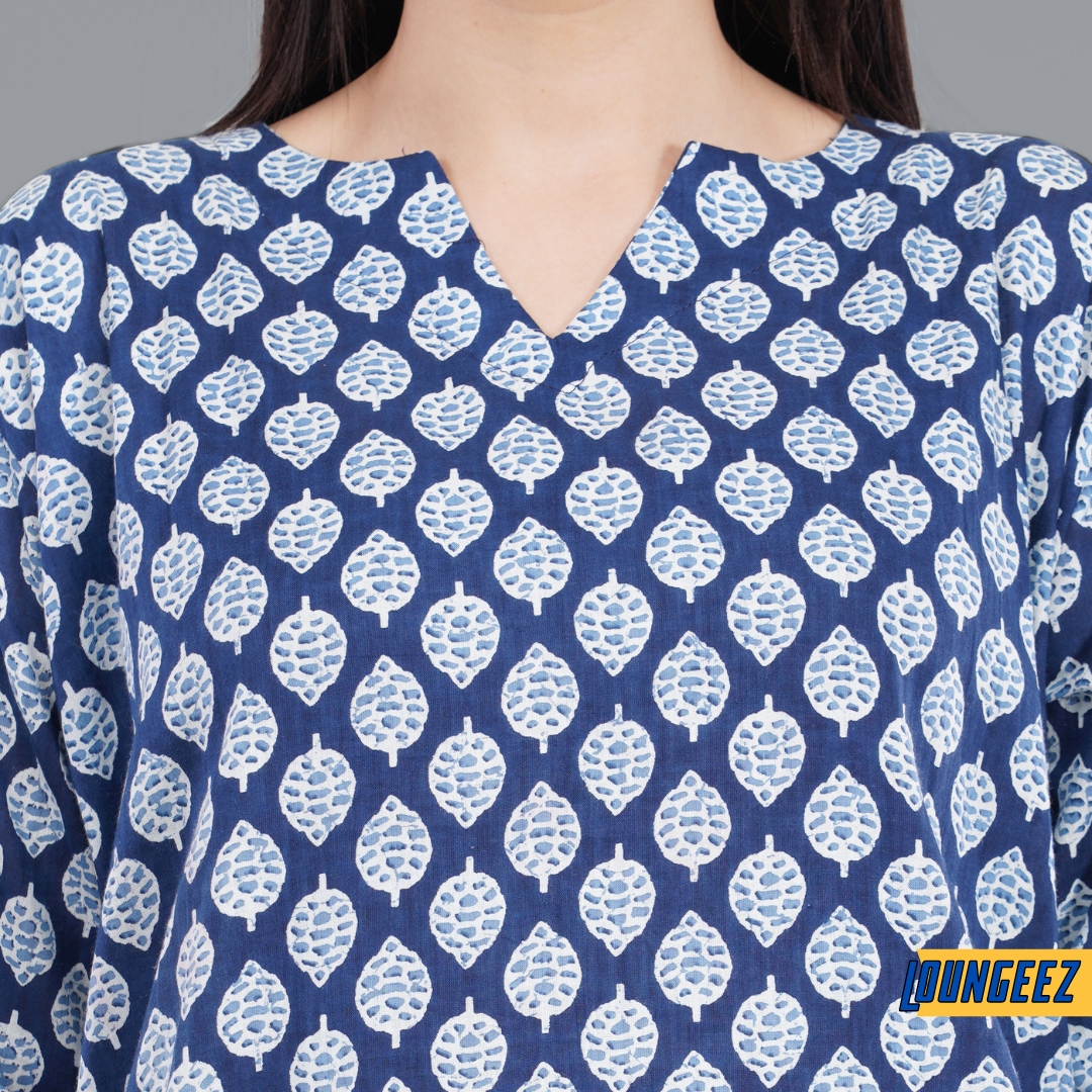 Loungeez Blue Printed Kurti