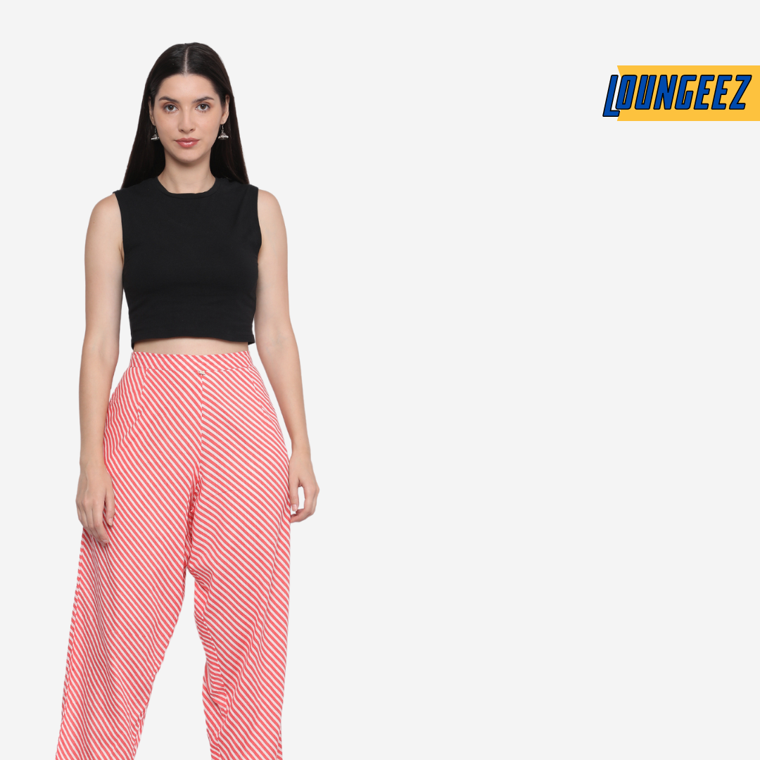 Loungeez Pink Printed Pure Cotton pants