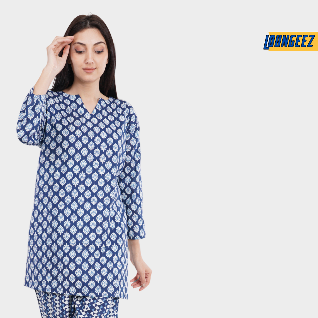 Loungeez Blue Printed Kurti