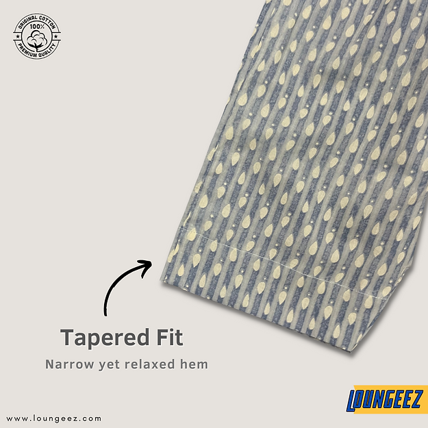 Loungeez Grey Ethnic Striped Printed Pant