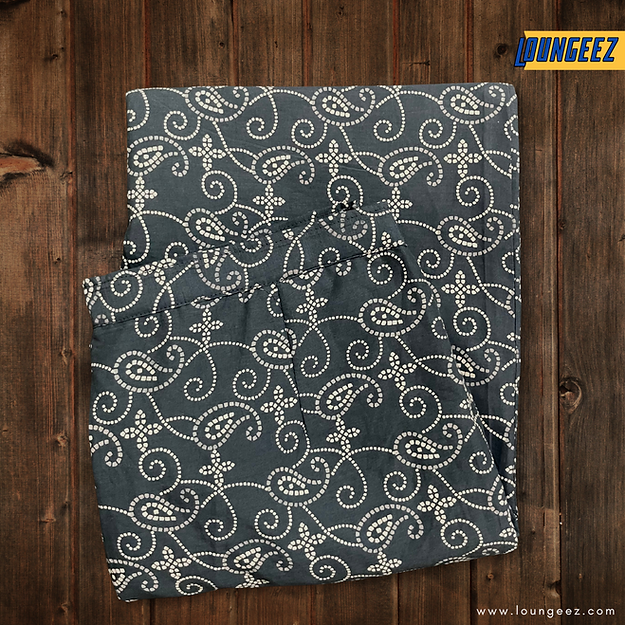 Loungeez Grey Chundari Printed Cotton Pant