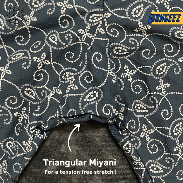 Loungeez Grey Chundari Printed Cotton Pant