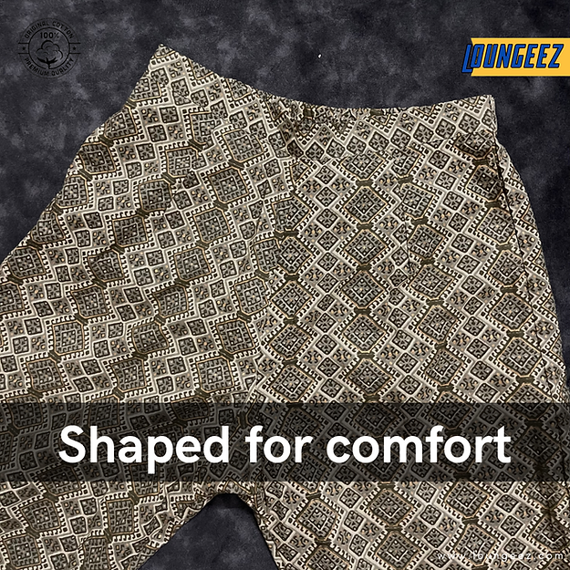 Loungeez Earthly Green/Brown Ethnic Printed Cotton Pant