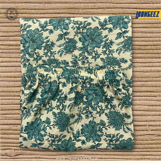 Green/Beige Floral Printed Pants