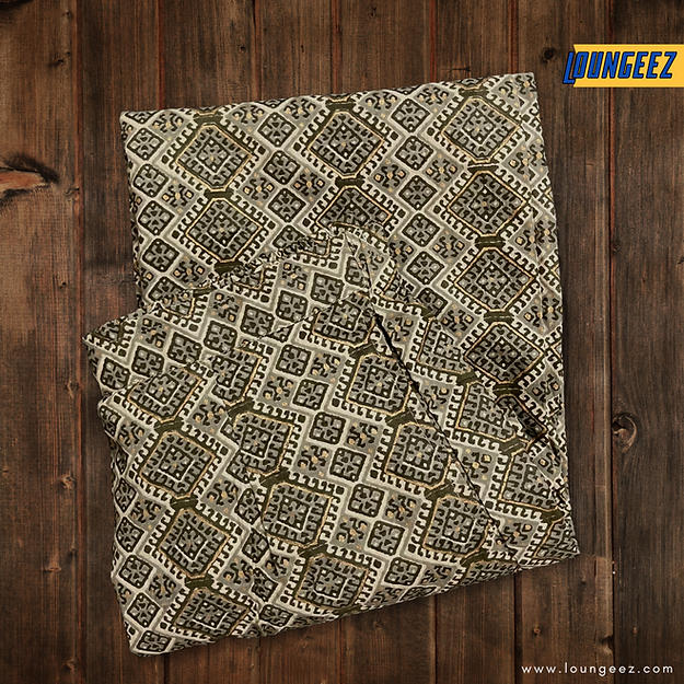 Loungeez Earthly Green/Brown Ethnic Printed Cotton Pant