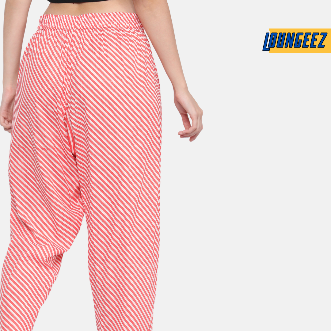 Loungeez Pink Printed Pure Cotton pants