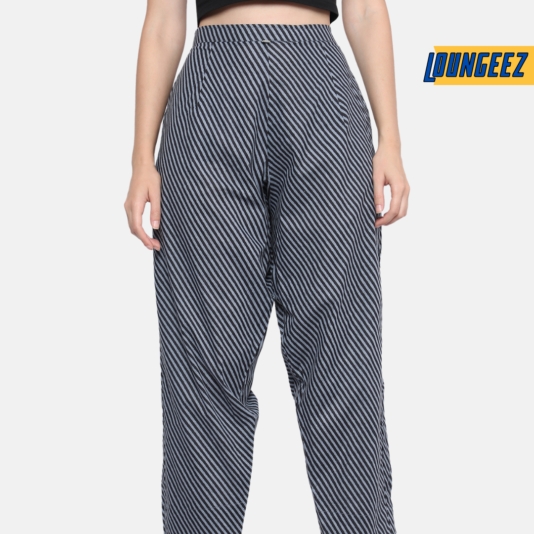 Loungeez Grey/black striped pants