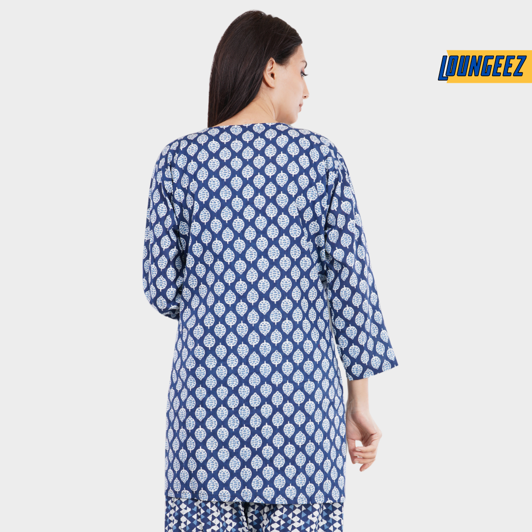Loungeez Blue Printed Kurti