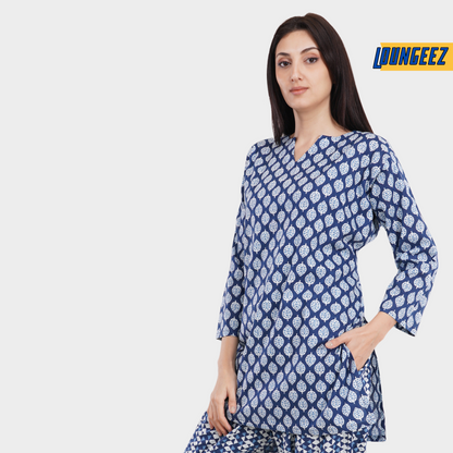 Loungeez Blue Printed Kurti