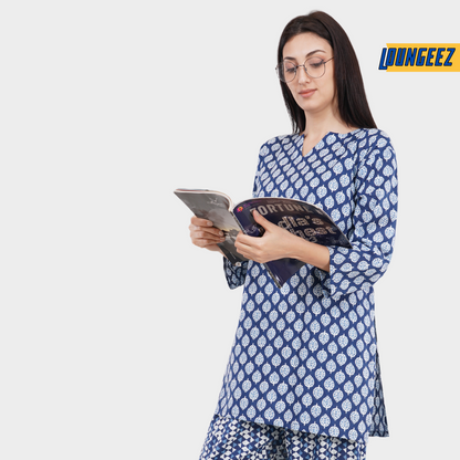 Loungeez Blue Printed Kurti