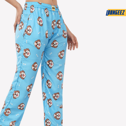Loungeez Blue Puppy Printed Pajama