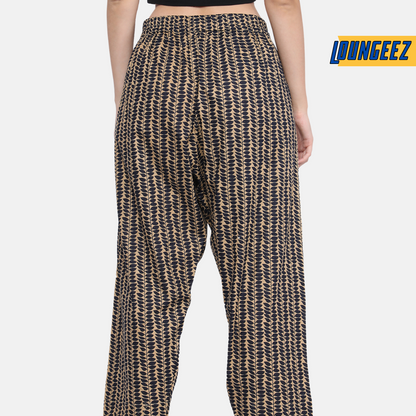 Loungeez Gold leaf printed Pure Cotton Pant