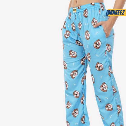Loungeez Blue Puppy Printed Pajama