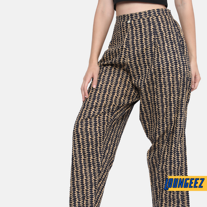 Loungeez Gold leaf printed Pure Cotton Pant