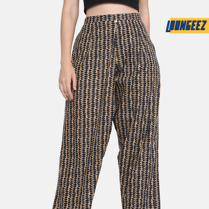 Loungeez Gold leaf printed Pure Cotton Pant