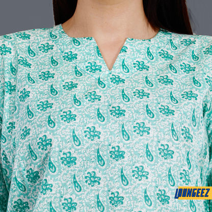 Loungeez Light Green Printed Kurti
