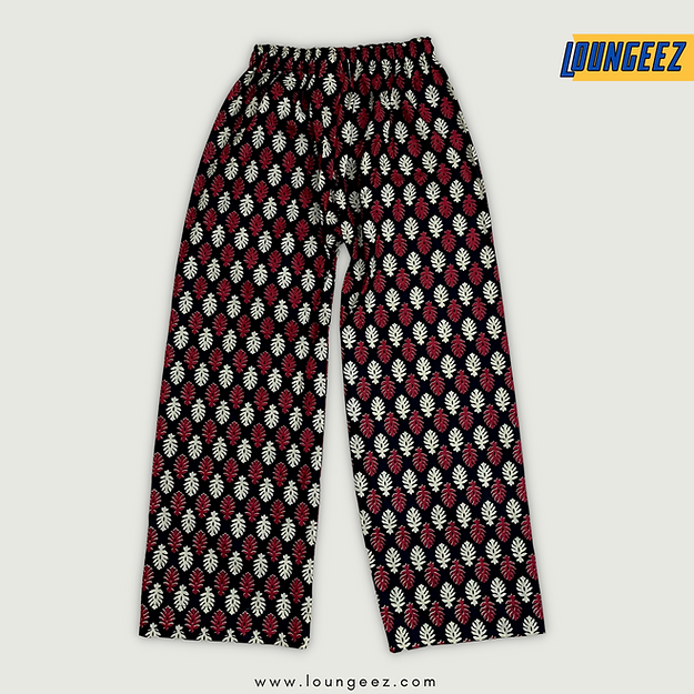 Black Floral Printed Pure Cotton Pant