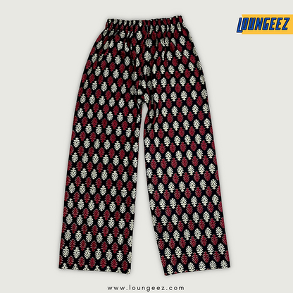 Black Floral Printed Pure Cotton Pant