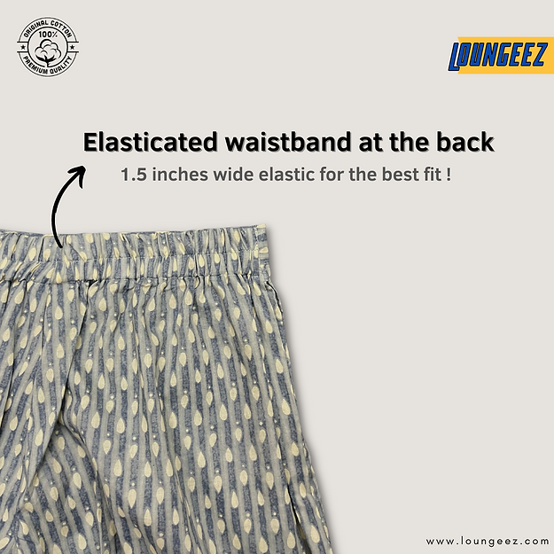 Loungeez Grey Ethnic Striped Printed Pant