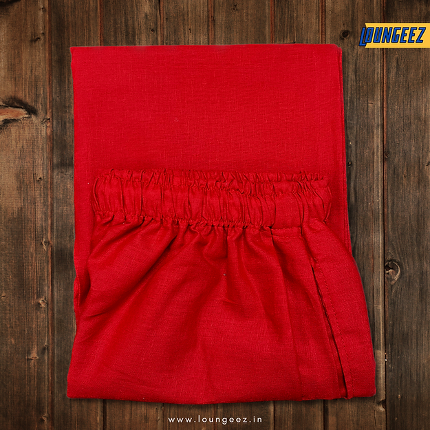 Red Pure Cotton Pant