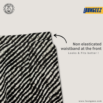 Loungeez Black/White Striped Cotton Pant