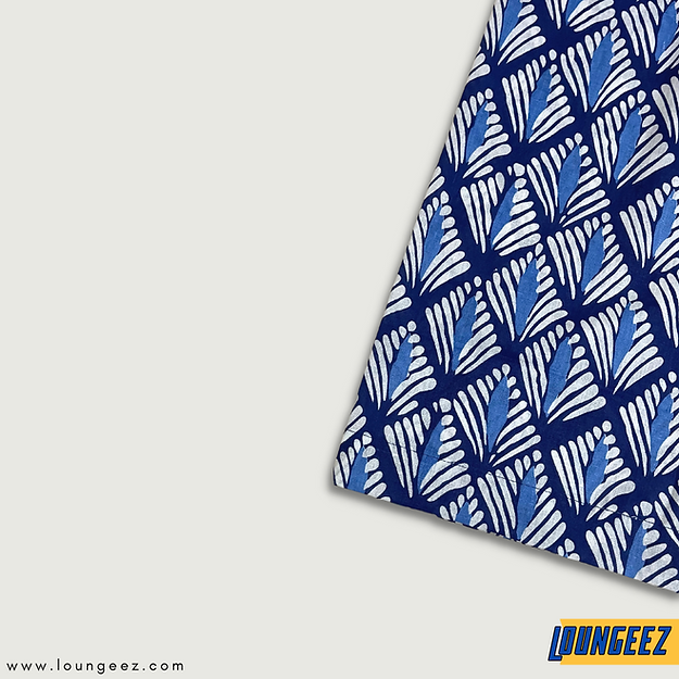 Blue/White Printed Pure Cotton Pant