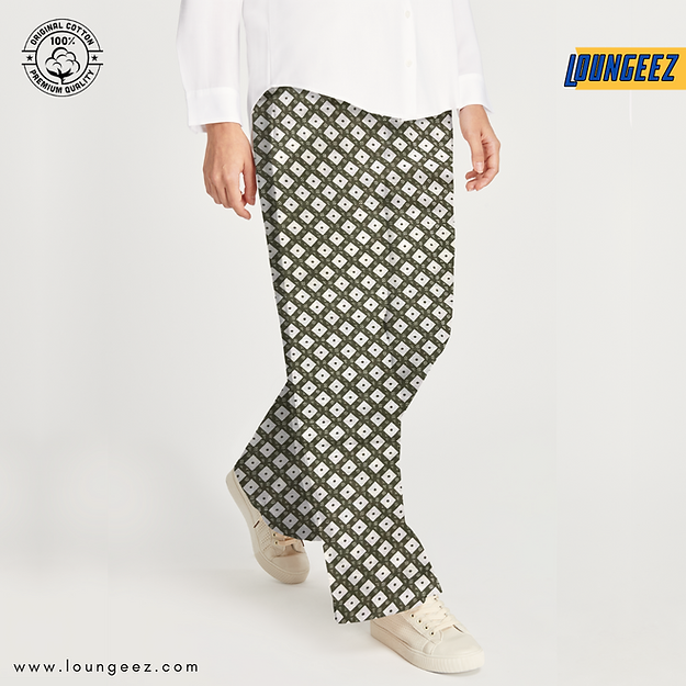 Loungeez Sap Green Printed Pant