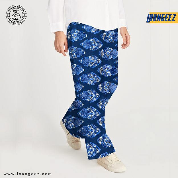 Loungeez Indigo Pure Cotton printed Pant