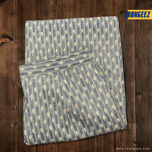 Loungeez Grey Ethnic Striped Printed Pant