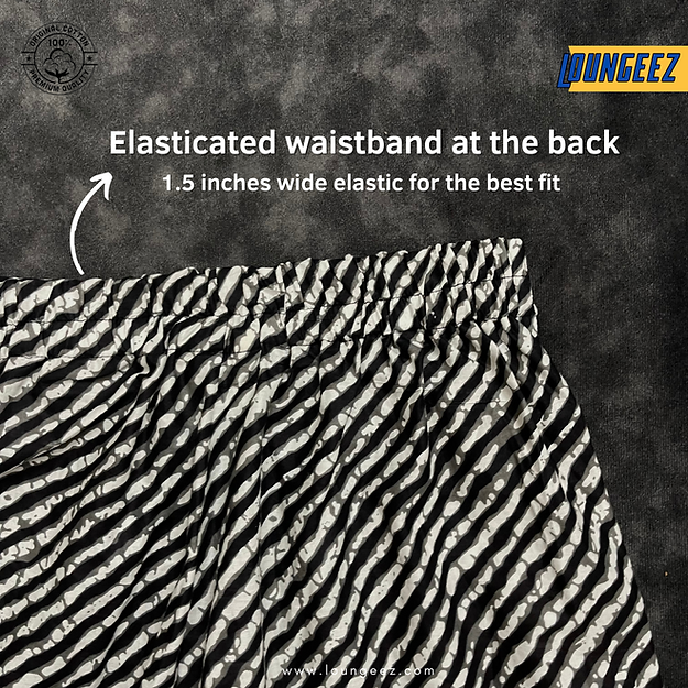 Loungeez Black/White Striped Cotton Pant