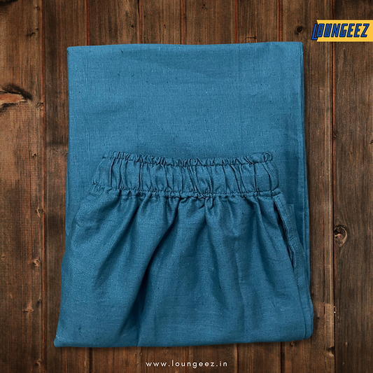 Blue Solid Pure Cotton Pant