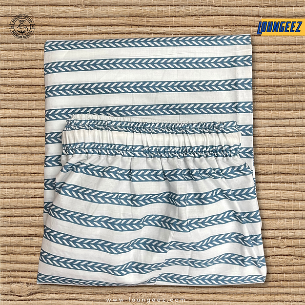 Loungeez White/Grey Striped Pant