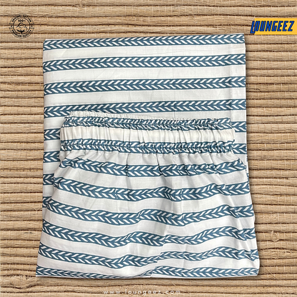 Loungeez White/Grey Striped Pant