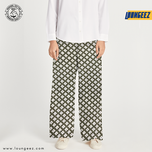 Loungeez Sap Green Printed Pant