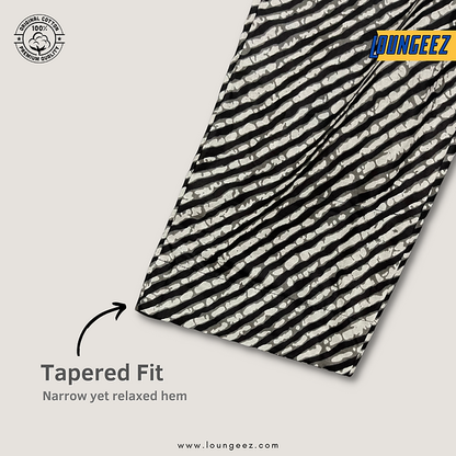 Loungeez Black/White Striped Cotton Pant