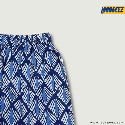 Blue/White Printed Pure Cotton Pant