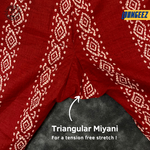 Loungeez Red/Beige Ethnic Printed Cotton Pant