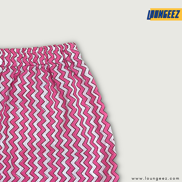 Pink/White Zig Zag Printed Pant