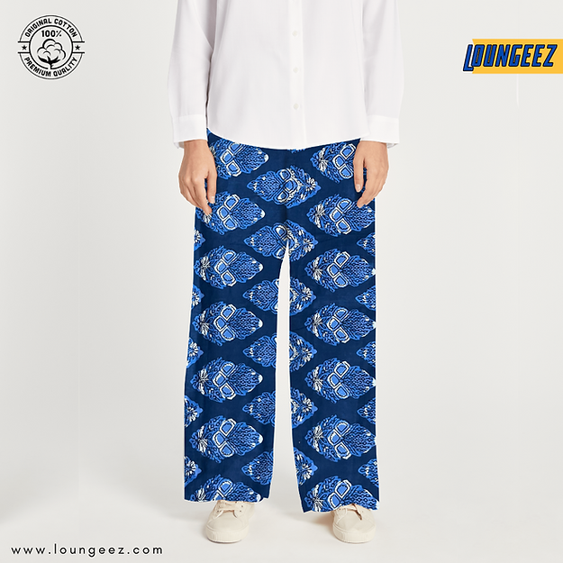 Loungeez Indigo Pure Cotton printed Pant