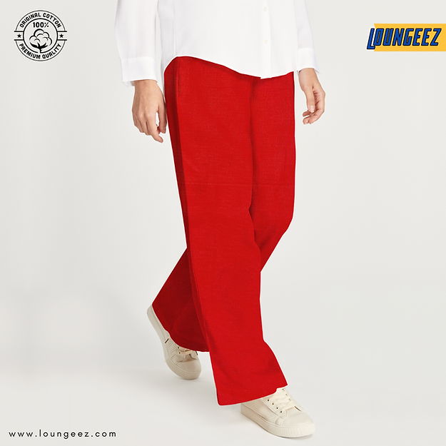 Red Pure Cotton Pant