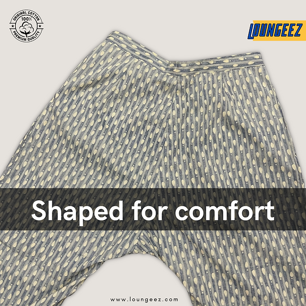 Loungeez Grey Ethnic Striped Printed Pant