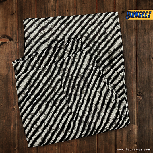 Loungeez Black/White Striped Cotton Pant