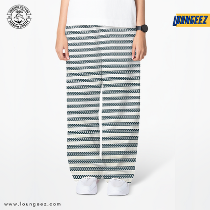 Loungeez White/Grey Striped Pant