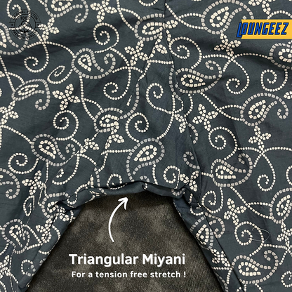 Loungeez Grey Chundari Printed Cotton Pant