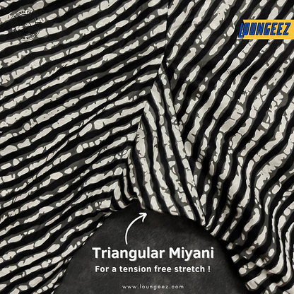 Loungeez Black/White Striped Cotton Pant