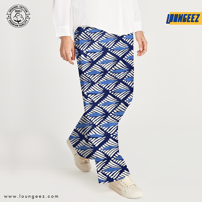 Blue/White Printed Pure Cotton Pant